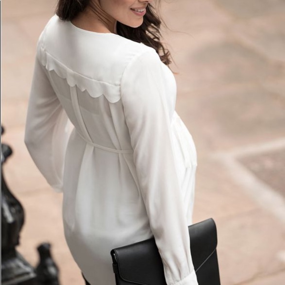 Seraphine Scalloped Maternity Blouse
